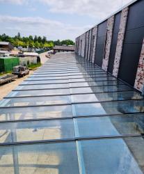 Vordach - Neubau Lehrwerkhallen mit Schulungs- und Sozialgebäude